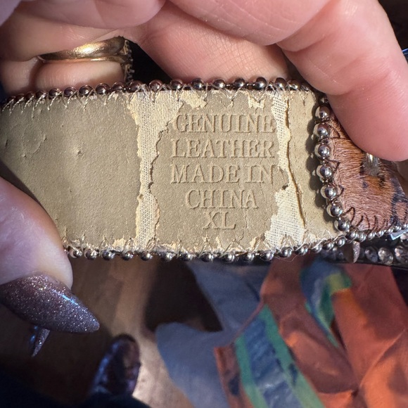 Leopard Print Rhinestone Belt - Picture 5 of 6